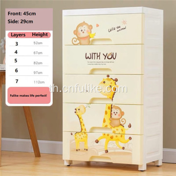 เฟอร์นิเจอร์สำหรับครอบครัว Cothes Storage Cabinet Plastic Baby Drawers